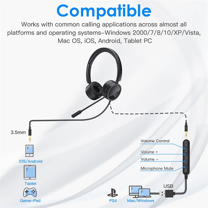 computer headset with microphone